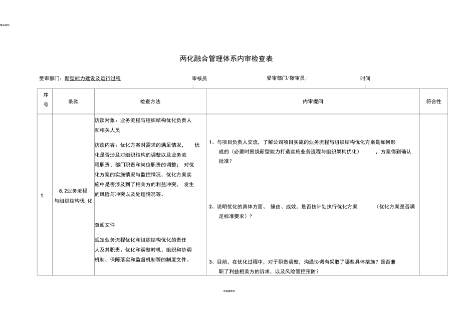 内审检查表-04新型能力的建设及运行过程.docx_第1页