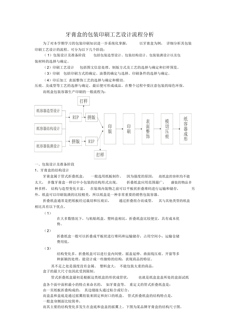 牙膏盒的包装印刷工艺设计流程分析.doc_第1页