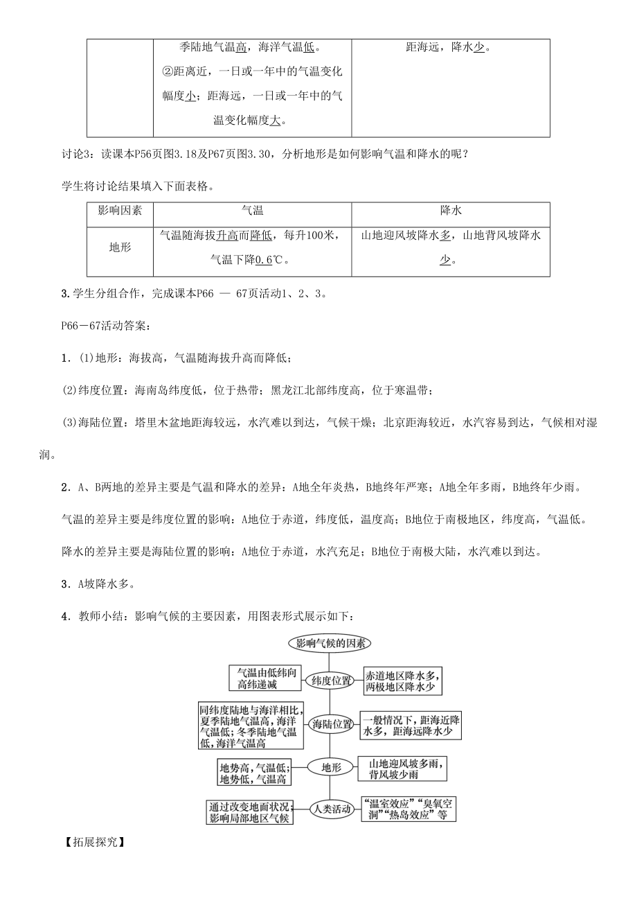 七年级地理上册 3.4 影响气候的主要因素 气候与人类活动教案 （新版）新人教版-（新版）新人教版初中七年级上册地理教案.doc_第2页