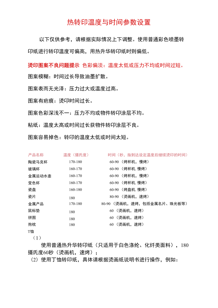 热转印温度与时间参数设置.doc_第1页