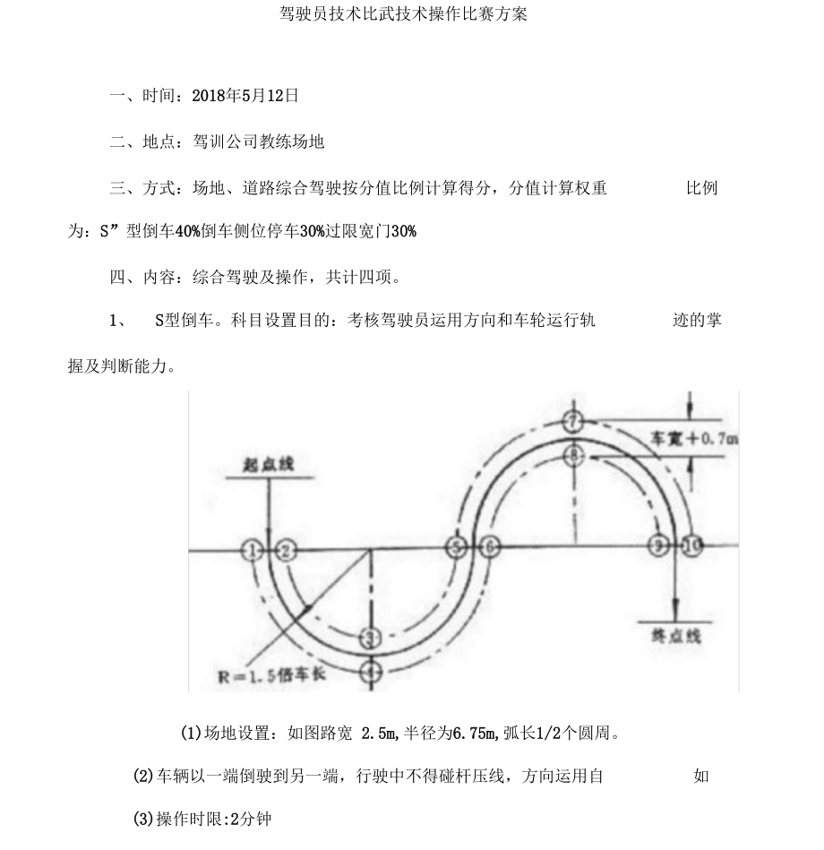 汽车驾驶员技术比武方案.docx_第1页