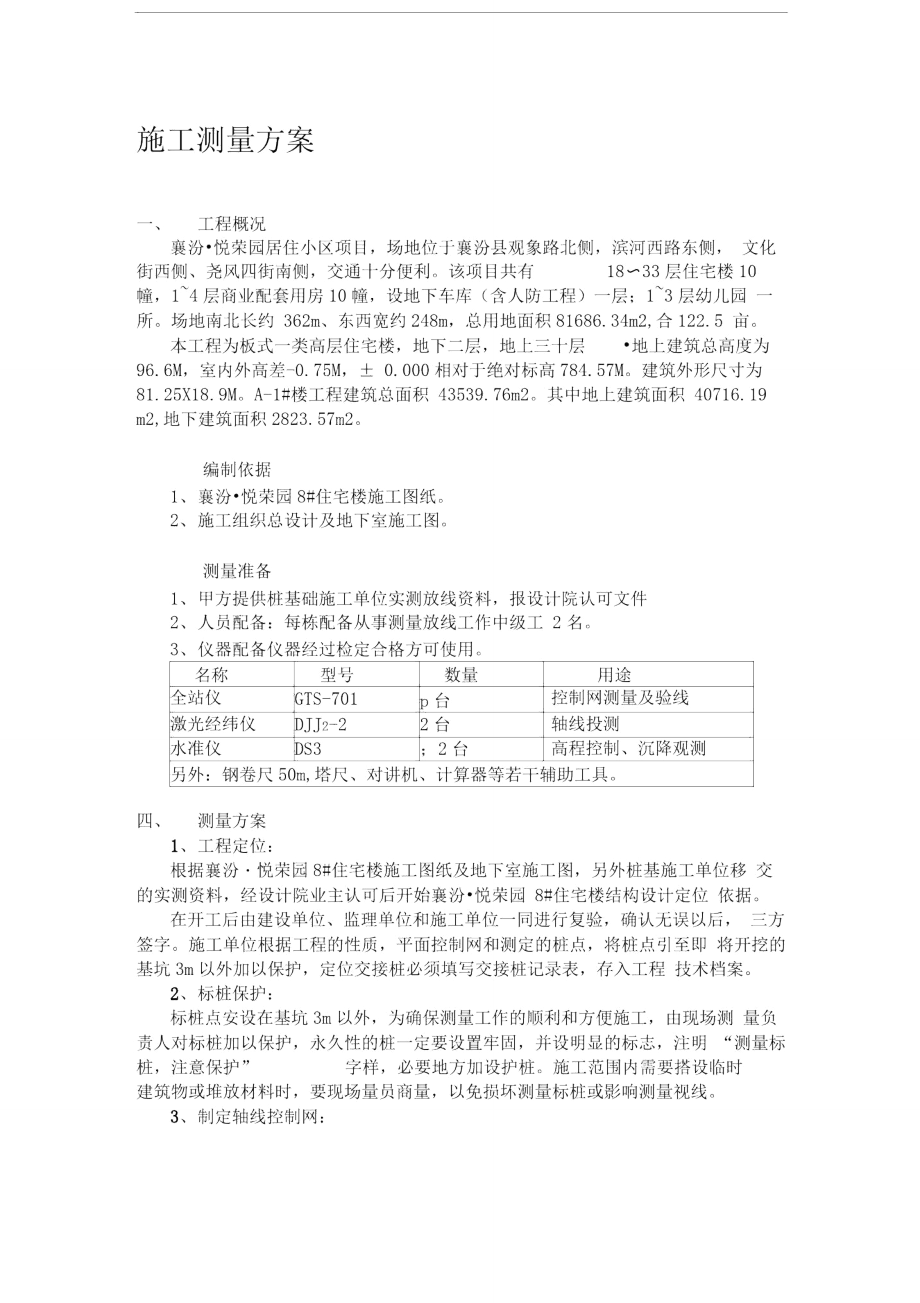 禄苑施工测量方案.doc_第1页