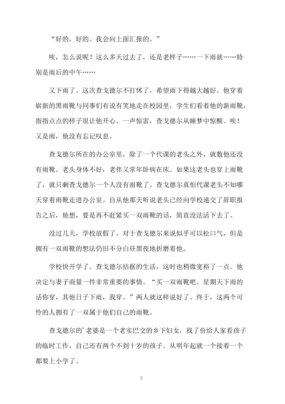 《盯着雨靴的人》阅读练习题.docx_第2页