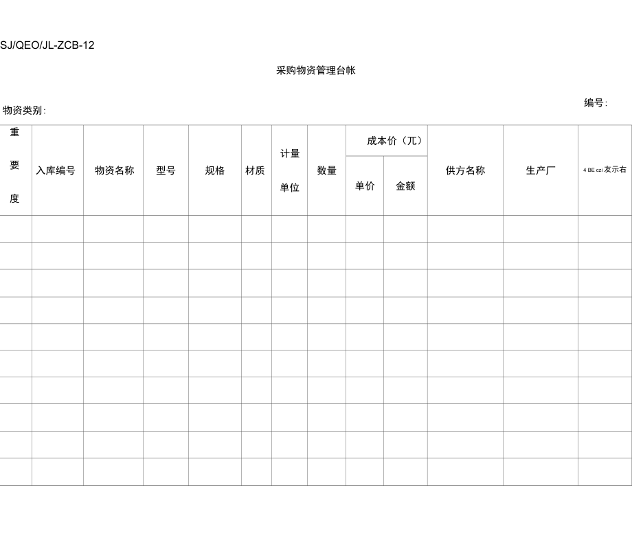 物资采购管理台账.doc_第1页