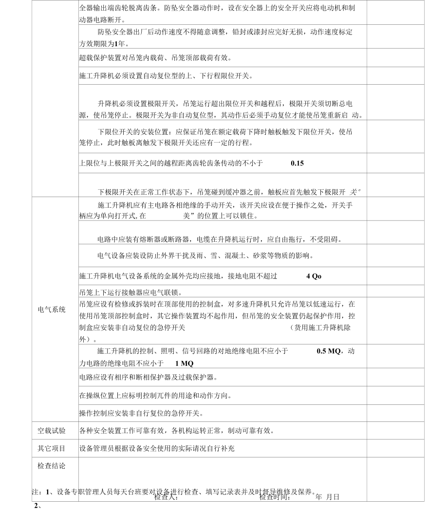 设备专职管理员检查表(施工升降机)指南.docx_第3页