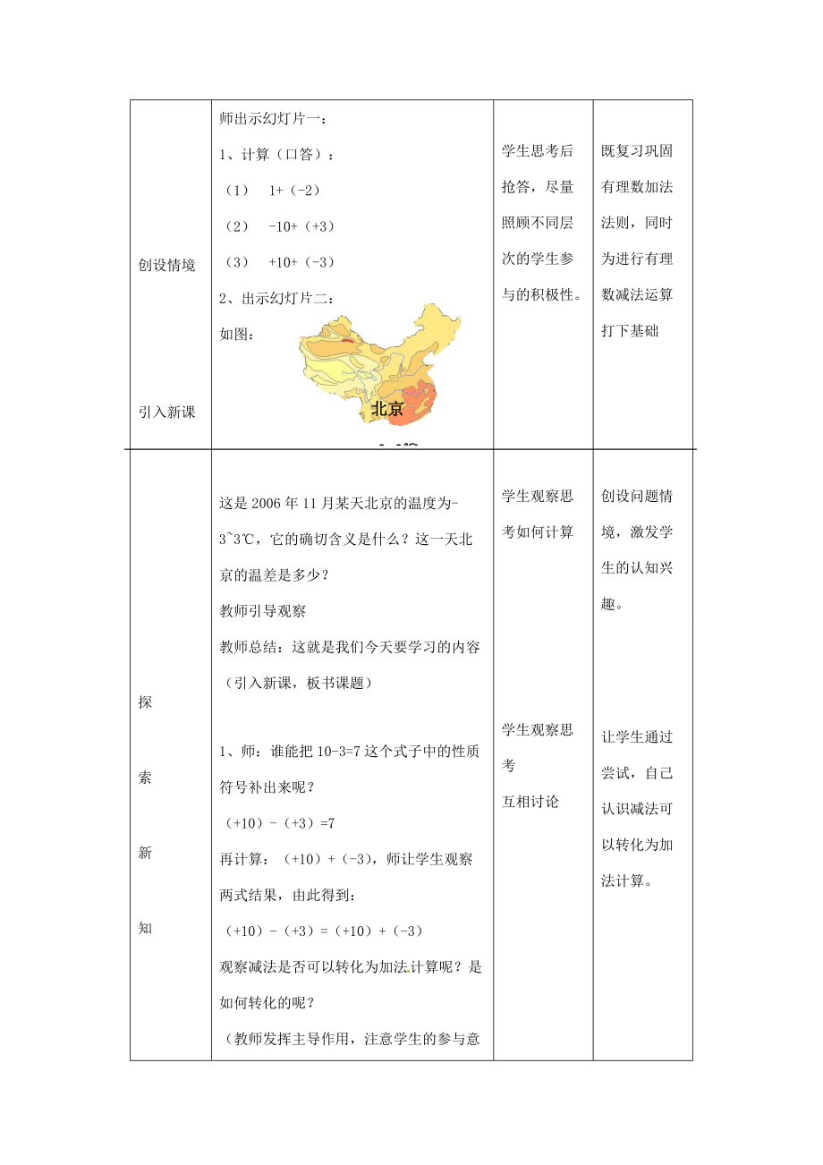 七年级数学上册 2.6有理数的减法教案 冀教版.doc_第2页