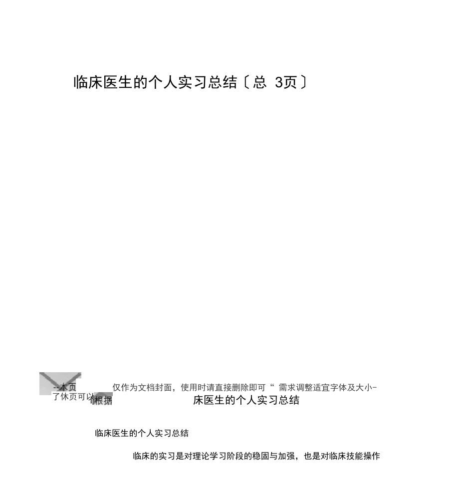 临床医生的个人实习总结.docx_第1页