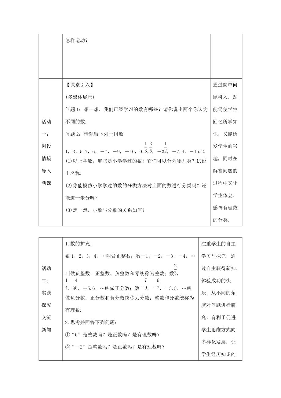 七年级数学上册 第二章 有理数 2.1 正数和负数 2.1.2 有理数教案2 （新版）华东师大版-（新版）华东师大版初中七年级上册数学教案.doc_第2页