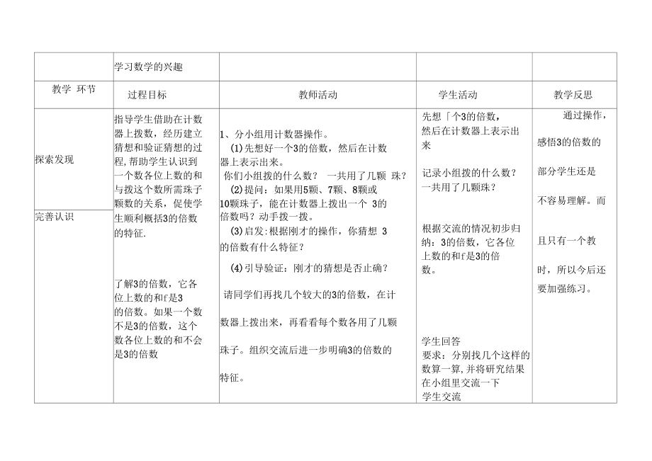 苏教版小学数学的倍数的特征教学导案.docx_第2页