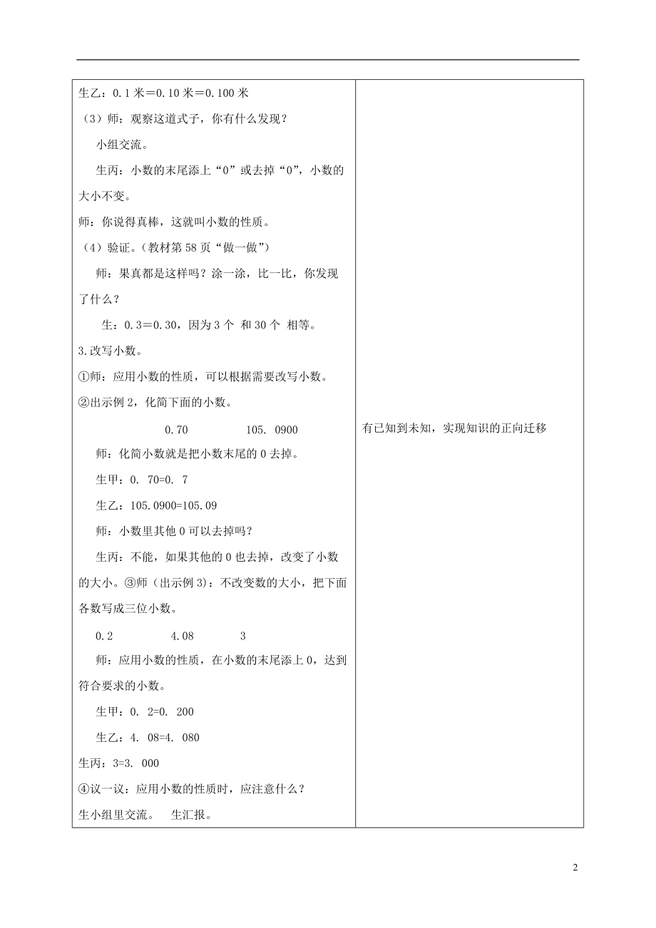 四年级数学下册 小数的性质3教案 人教新课标版.doc_第2页