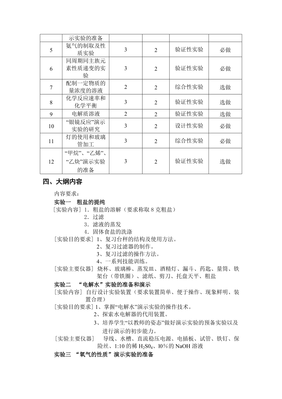 《化学教学论》实验教学大纲.doc_第2页