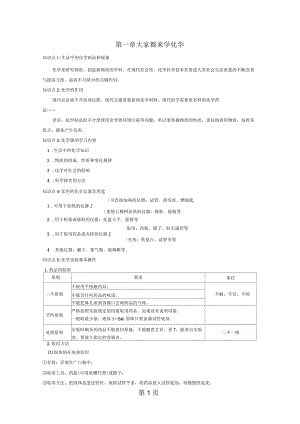 人教版九年级上册化学第一单元走进化学世界讲义.docx