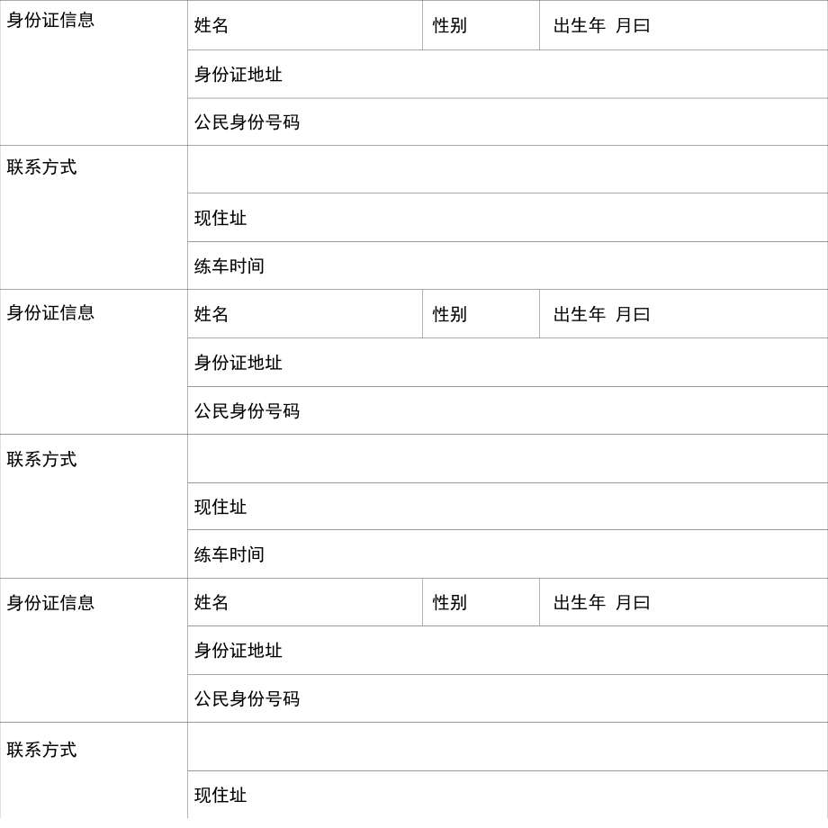 驾校学员登记表.docx_第1页