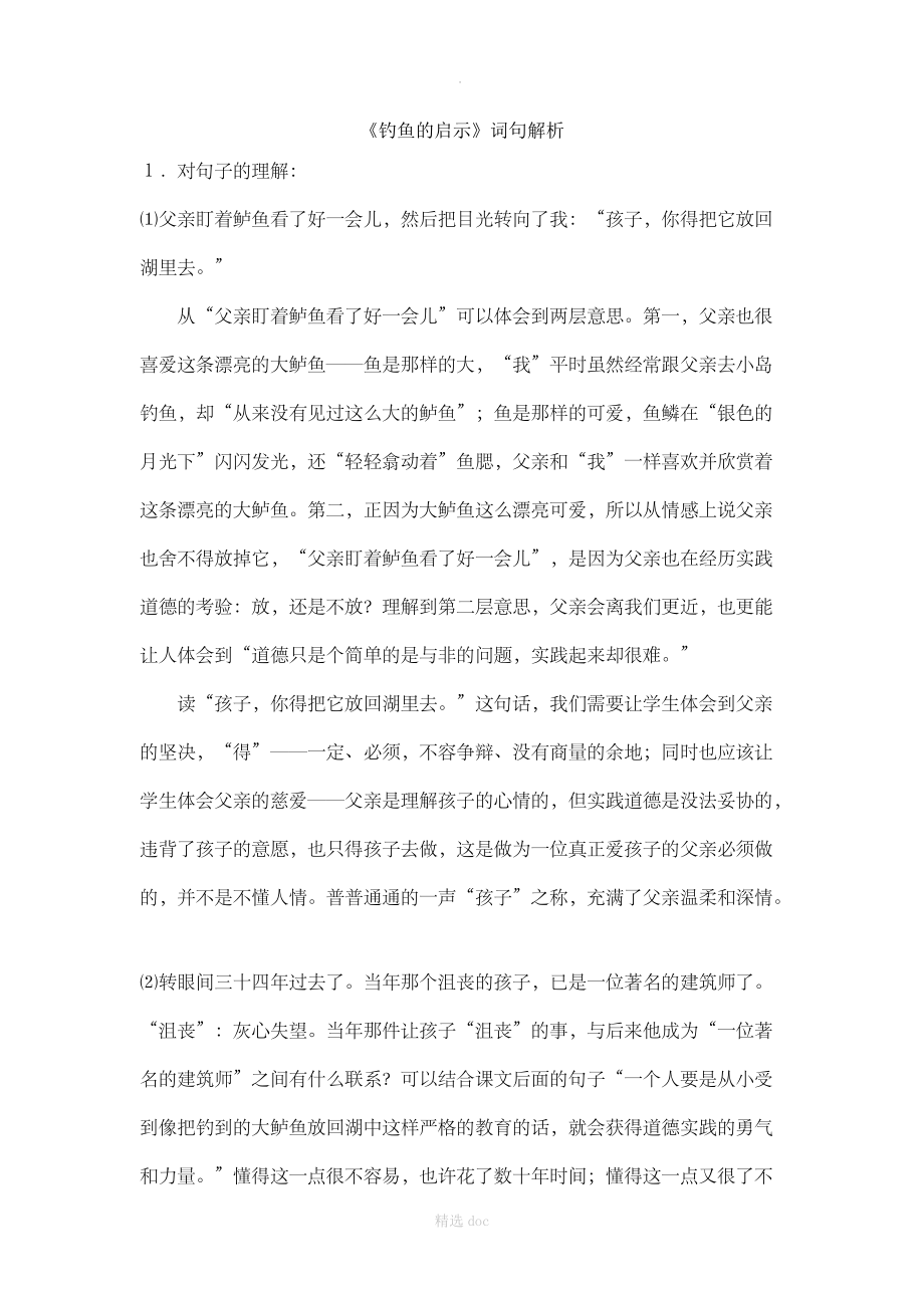 《钓鱼的启示》词句解析.doc_第1页