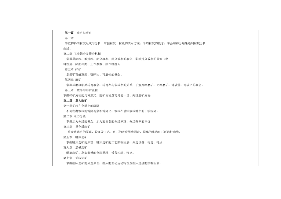 《选矿学》考试大纲适用专业名称矿业工程.doc_第2页