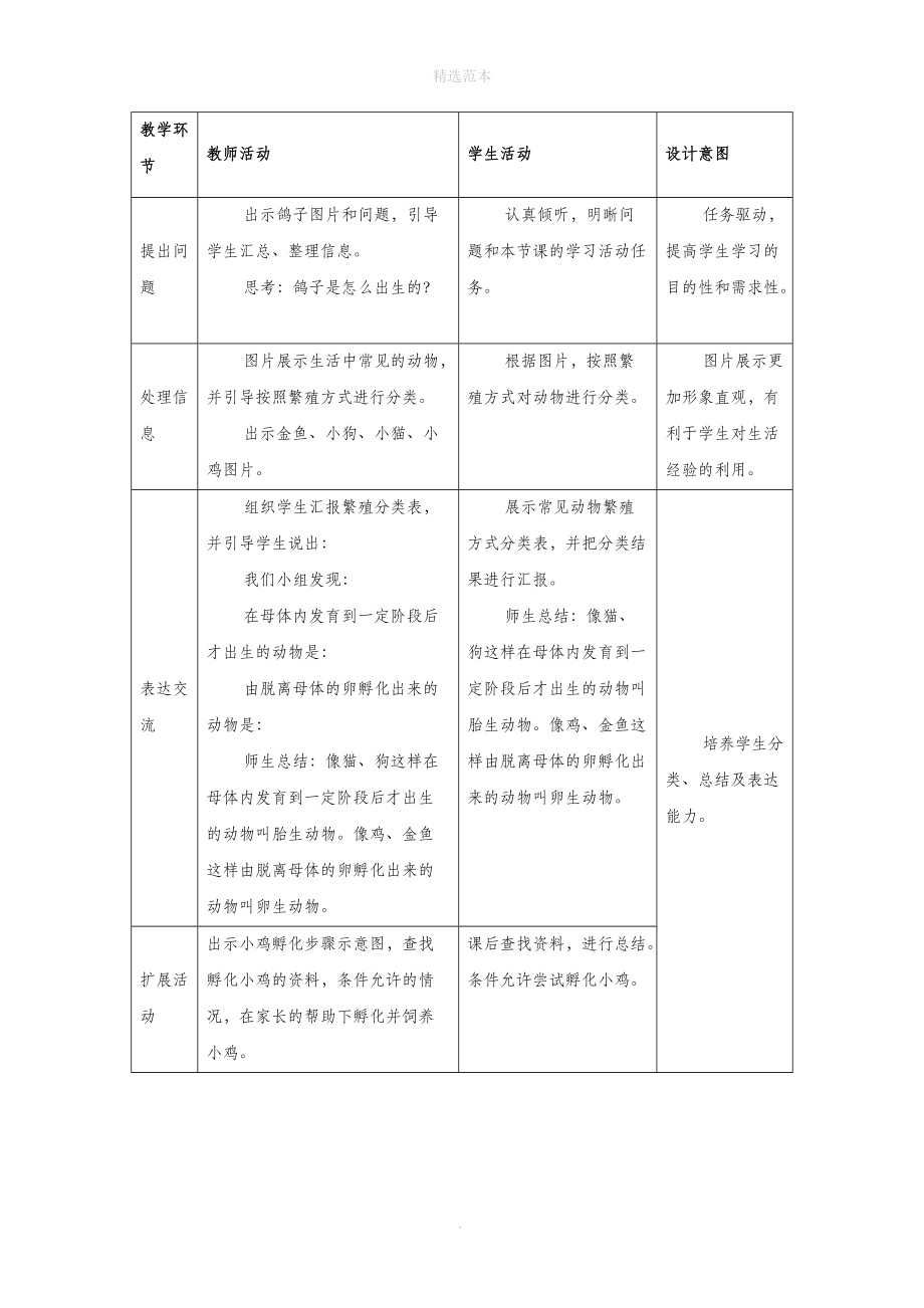 三年级科学上册第二单元动物的特征1动物的繁殖教学设计大象版.docx_第2页