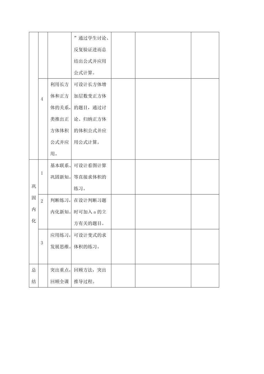 五年级数学下册 长方体和正方体的体积教学建议 人教新课标版 教案.doc_第3页