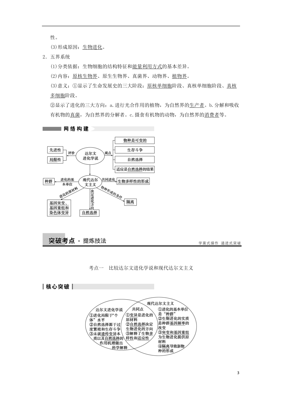2014届高三生物一轮复习精讲精练 第22讲 生物的进化 苏教版.doc_第3页