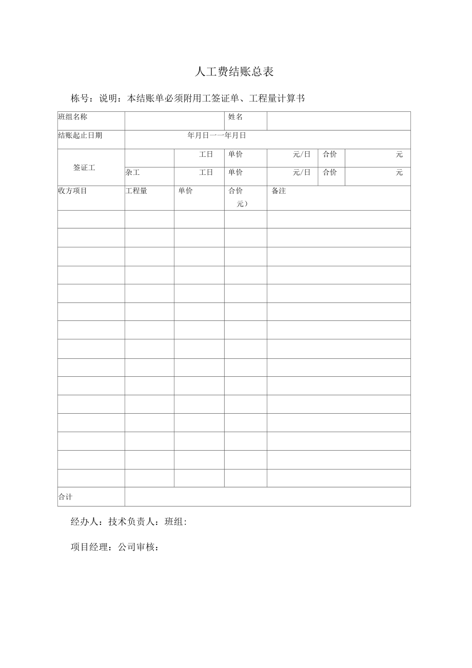 劳务结算表格(空表).docx_第1页