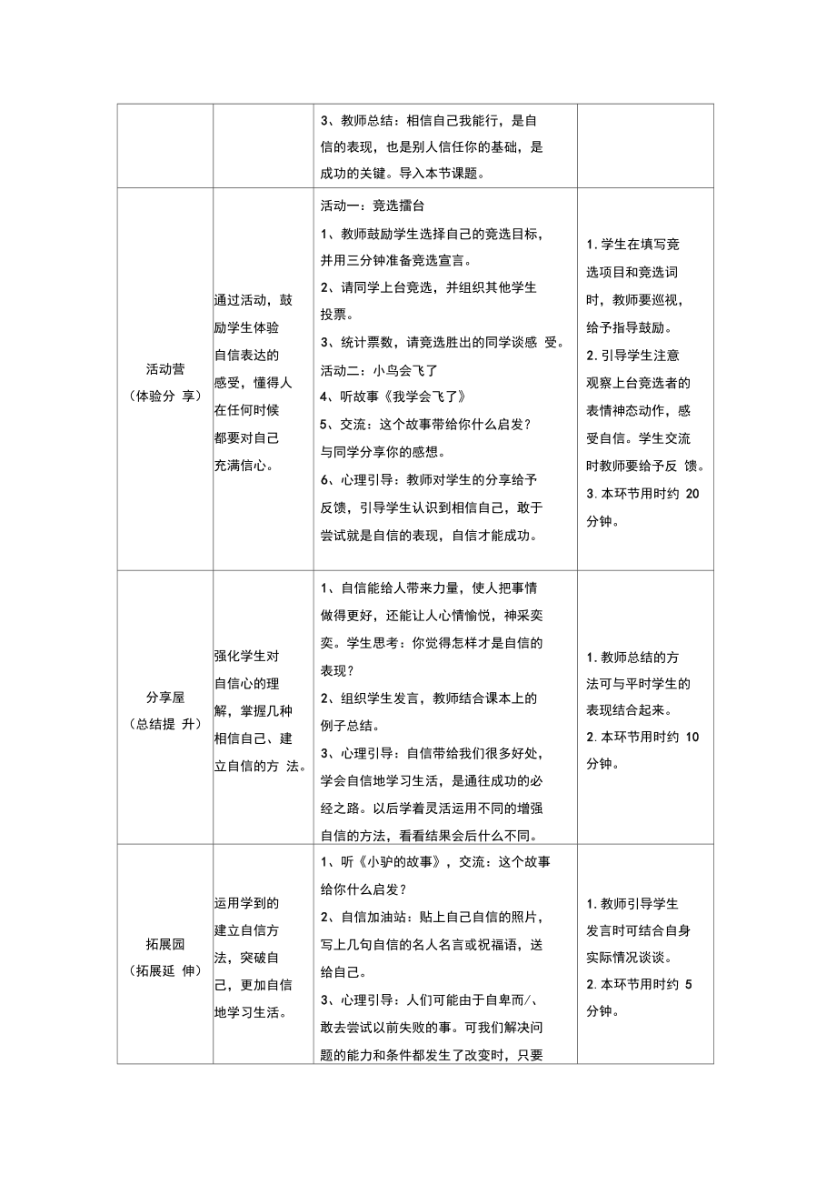 【通用版】小学生心理健康教育：四年级第五课自信的我最美丽_教案.docx_第3页