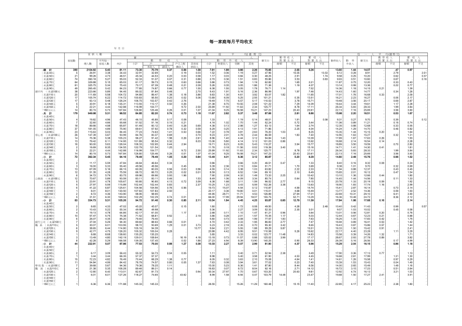 每一家庭每月平均收支.xls_第1页
