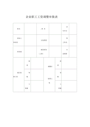 企业职工工资调整审批表.docx