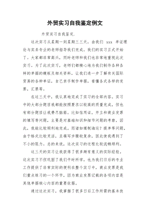 外贸实习自我鉴定例文.docx