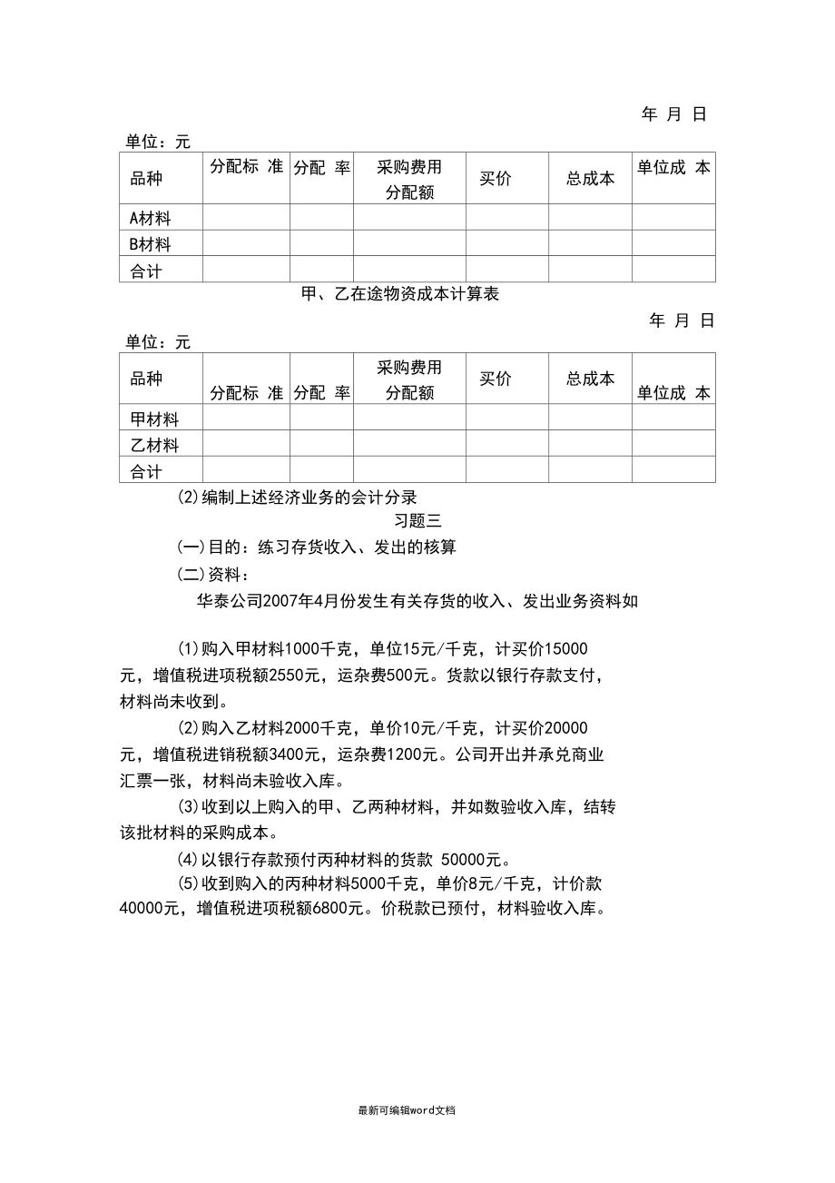 第7章制造业企业主要经济业务的核算习题和参考答案解析.docx_第2页