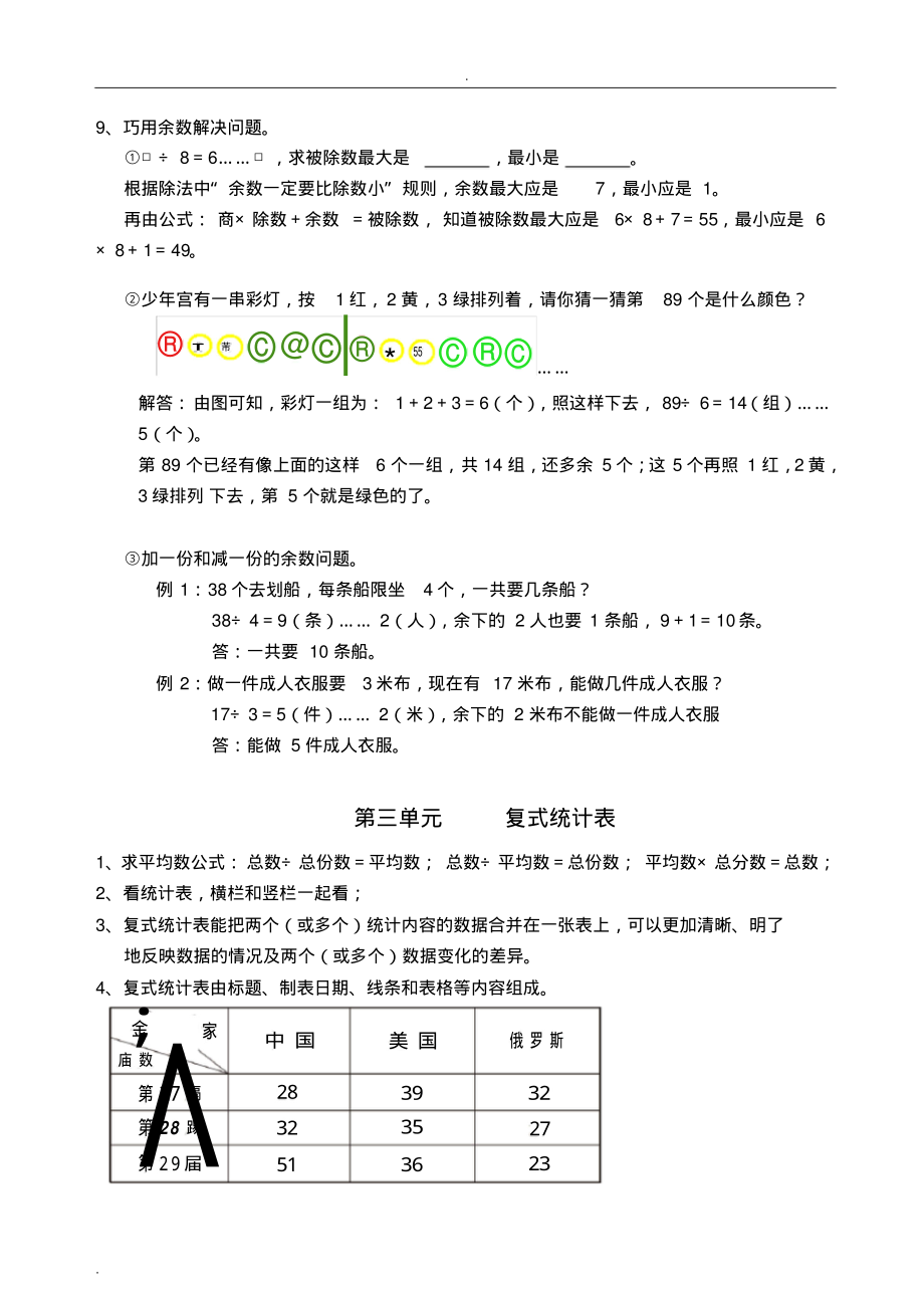 (完整版)精编-人教版小学三年级数学下册知识点汇总.pdf_第3页