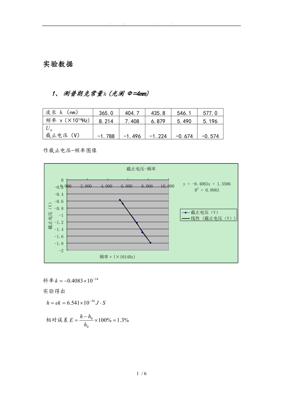 光电效应与普朗克常数.doc_第1页