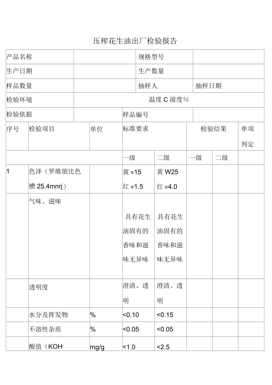 花生油出厂检验报告.docx_第1页