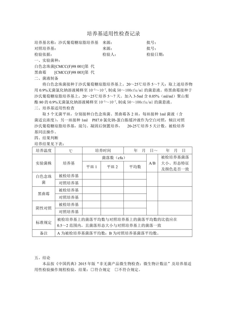 精品资料（2021-2022年收藏）培养基适用性检查记录.doc_第2页