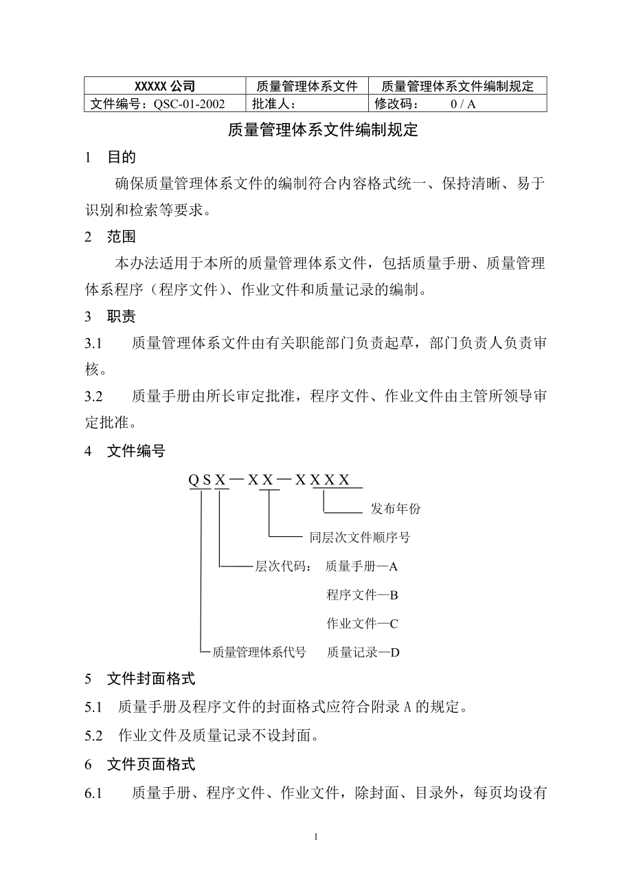 01质量管理体系文件编制规定.doc_第1页