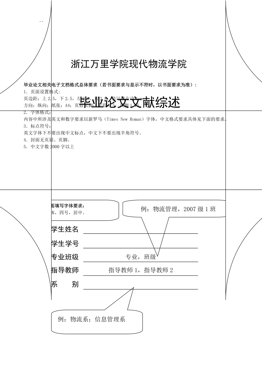 7、现代物流学院毕业论文文献综述.doc_第1页