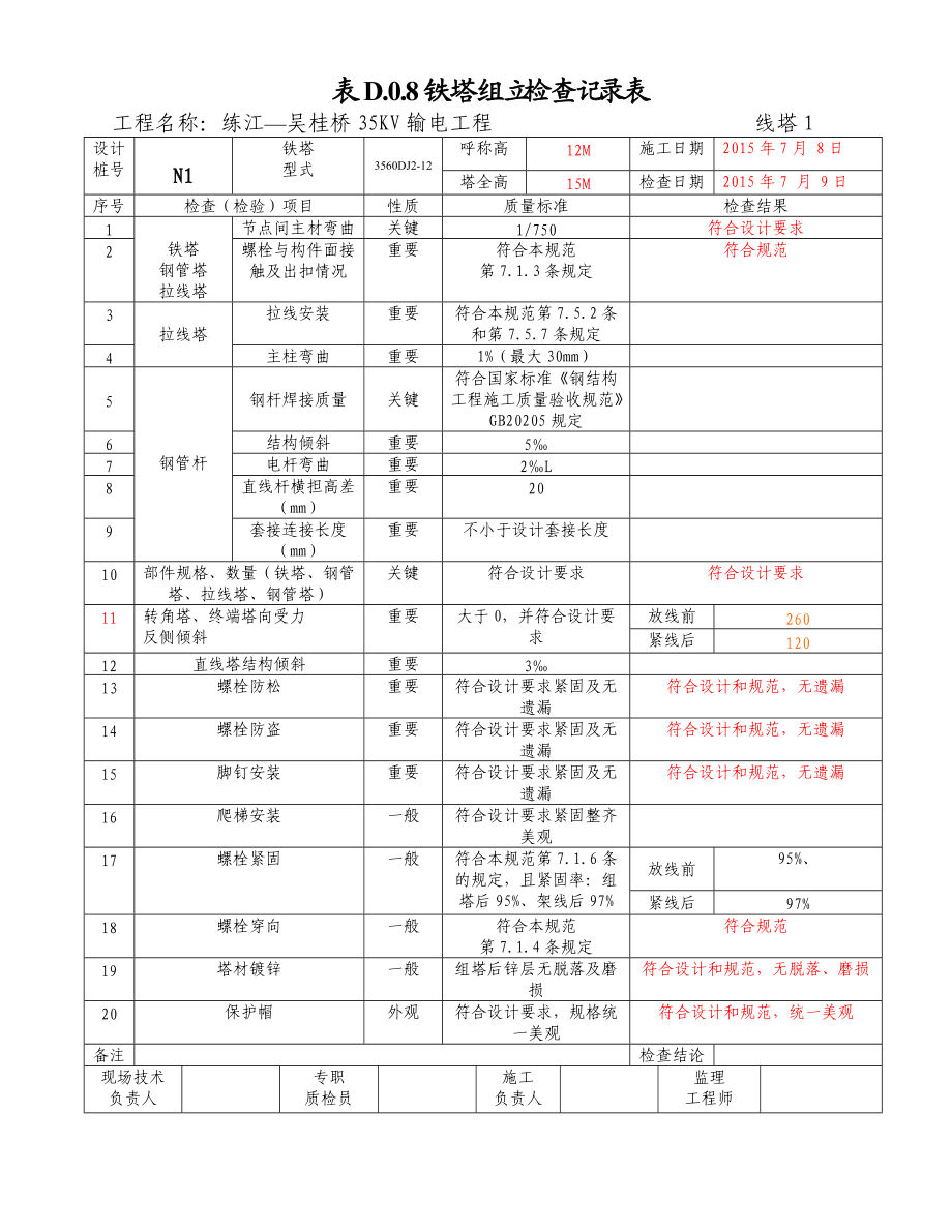 8铁塔组立检查记录表.doc_第1页