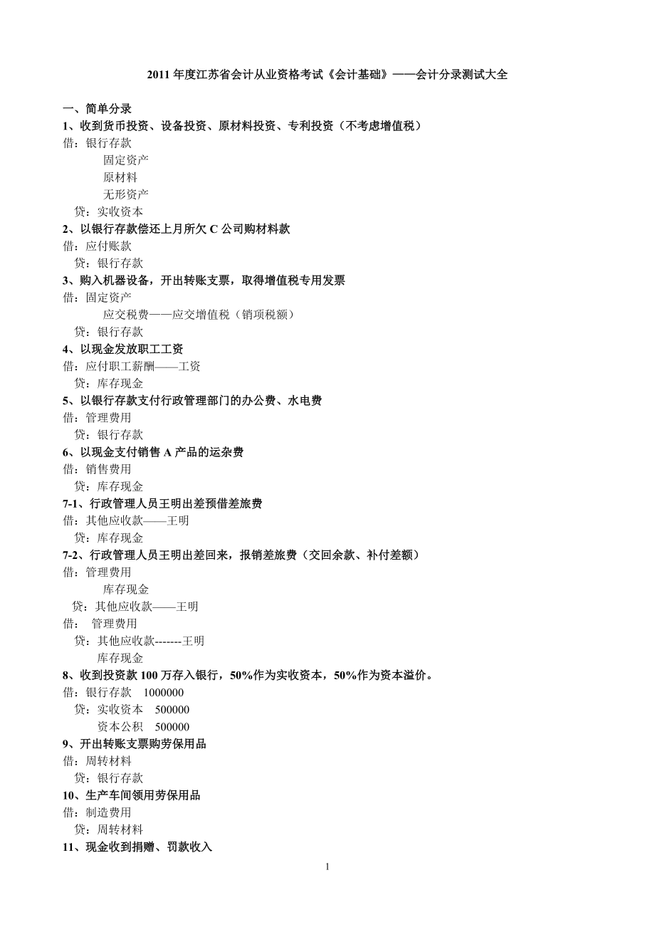 2011会计分录测试大全题合并.doc_第1页