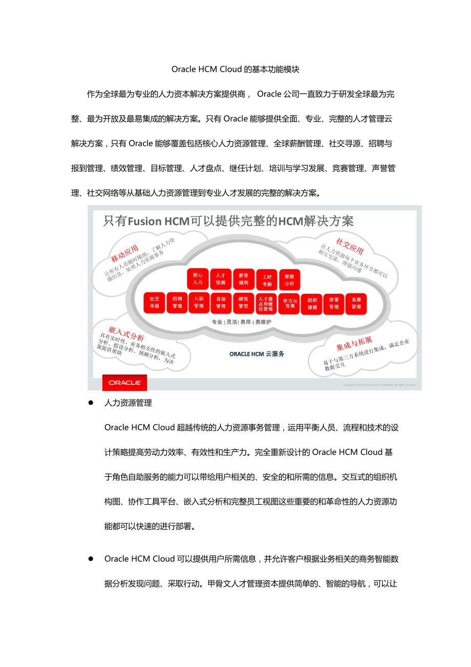 精品资料（2021-2022年收藏）甲骨文人力资源管理软件的基本功能模块.docx_第1页