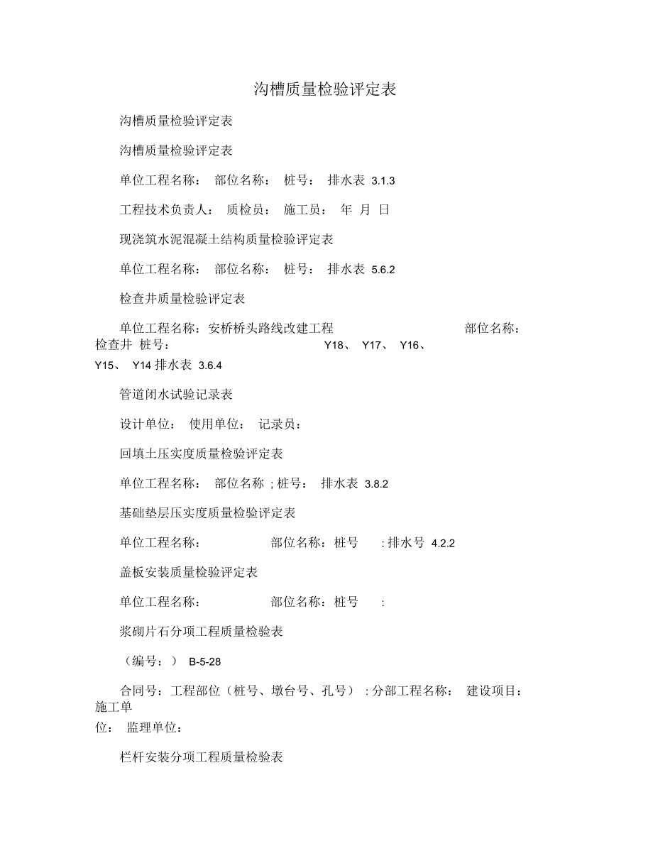 沟槽质量检验评定表.docx_第1页