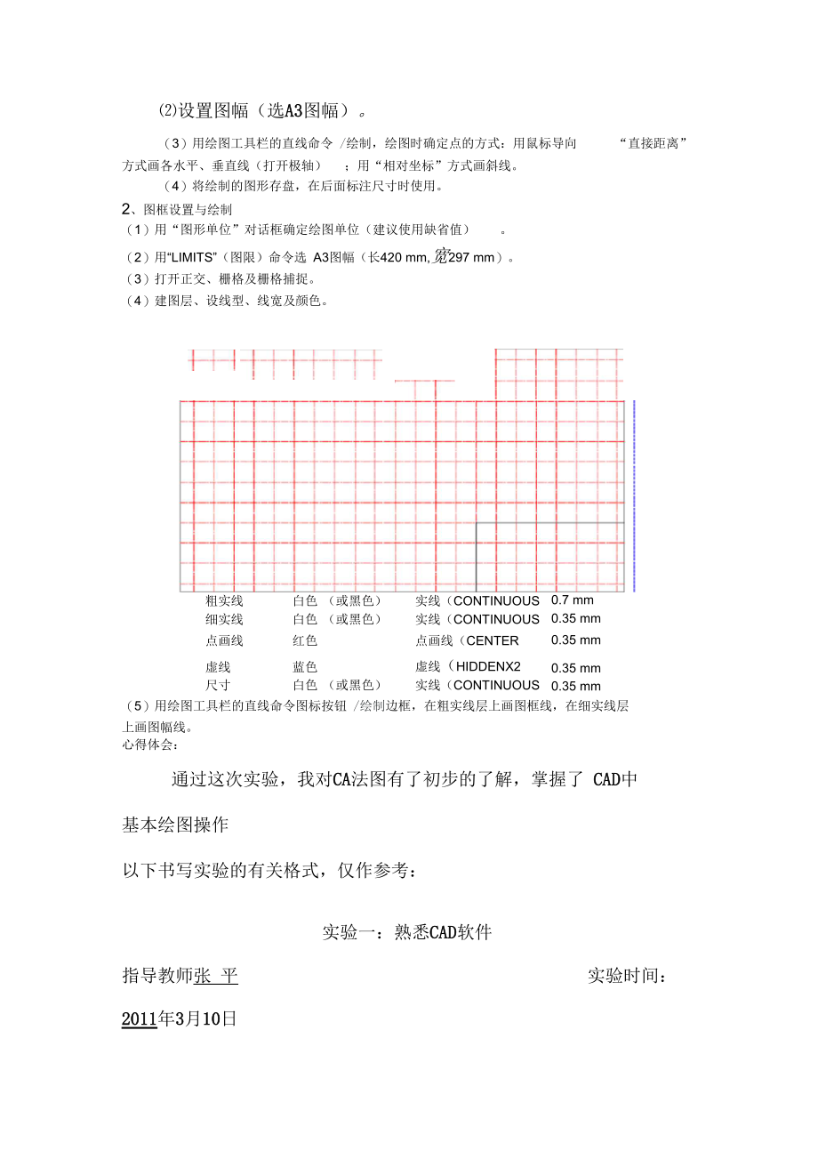 工程制图与CAD实习实验报告模板.docx_第2页