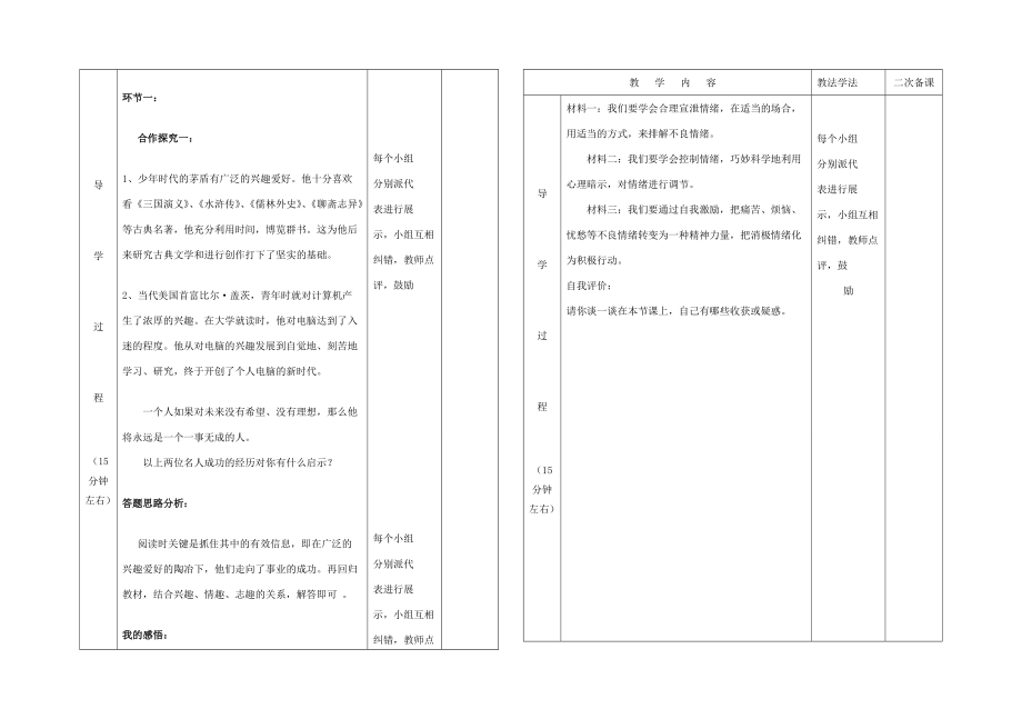 七年级政治下册 第一单元让生活充满阳光复习教学案 鲁教版.doc_第3页