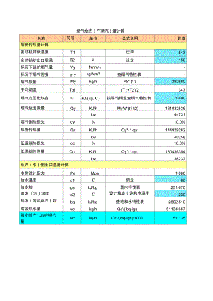 余热锅炉热工计算表.doc