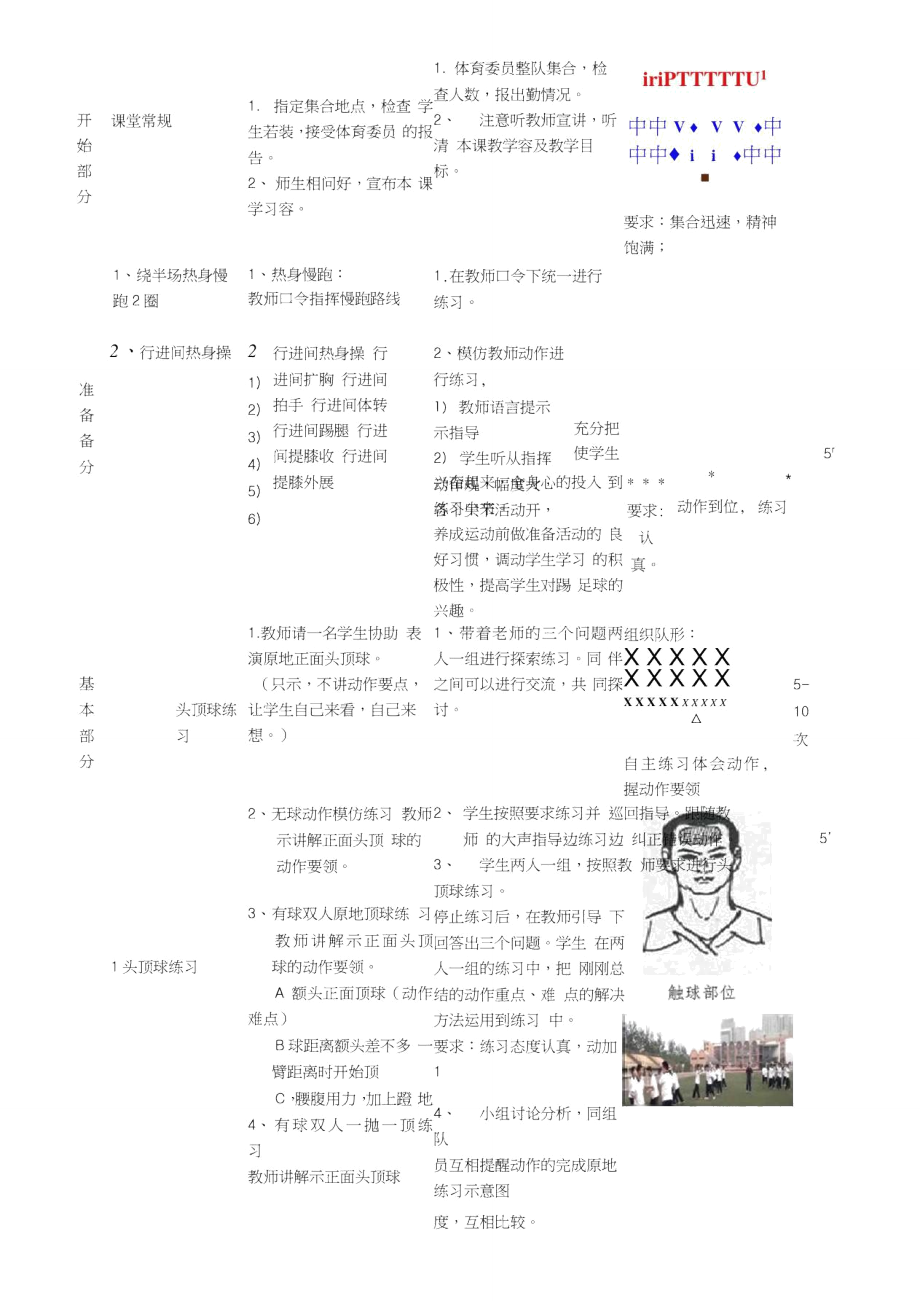 足球前额正面头顶球教学设计说明.doc_第3页