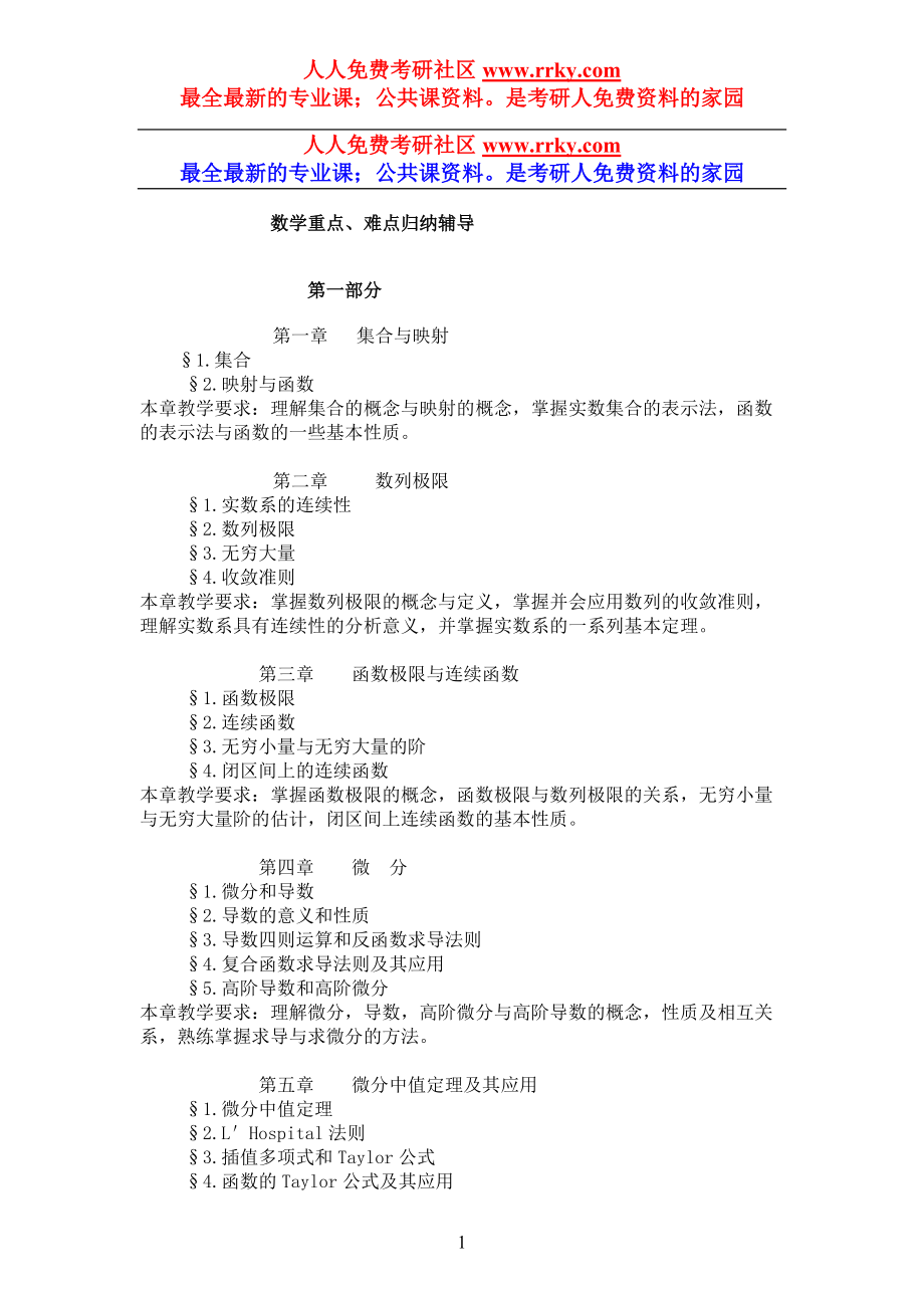 考研数学重点及难点归纳辅导笔记下载50867.doc_第1页