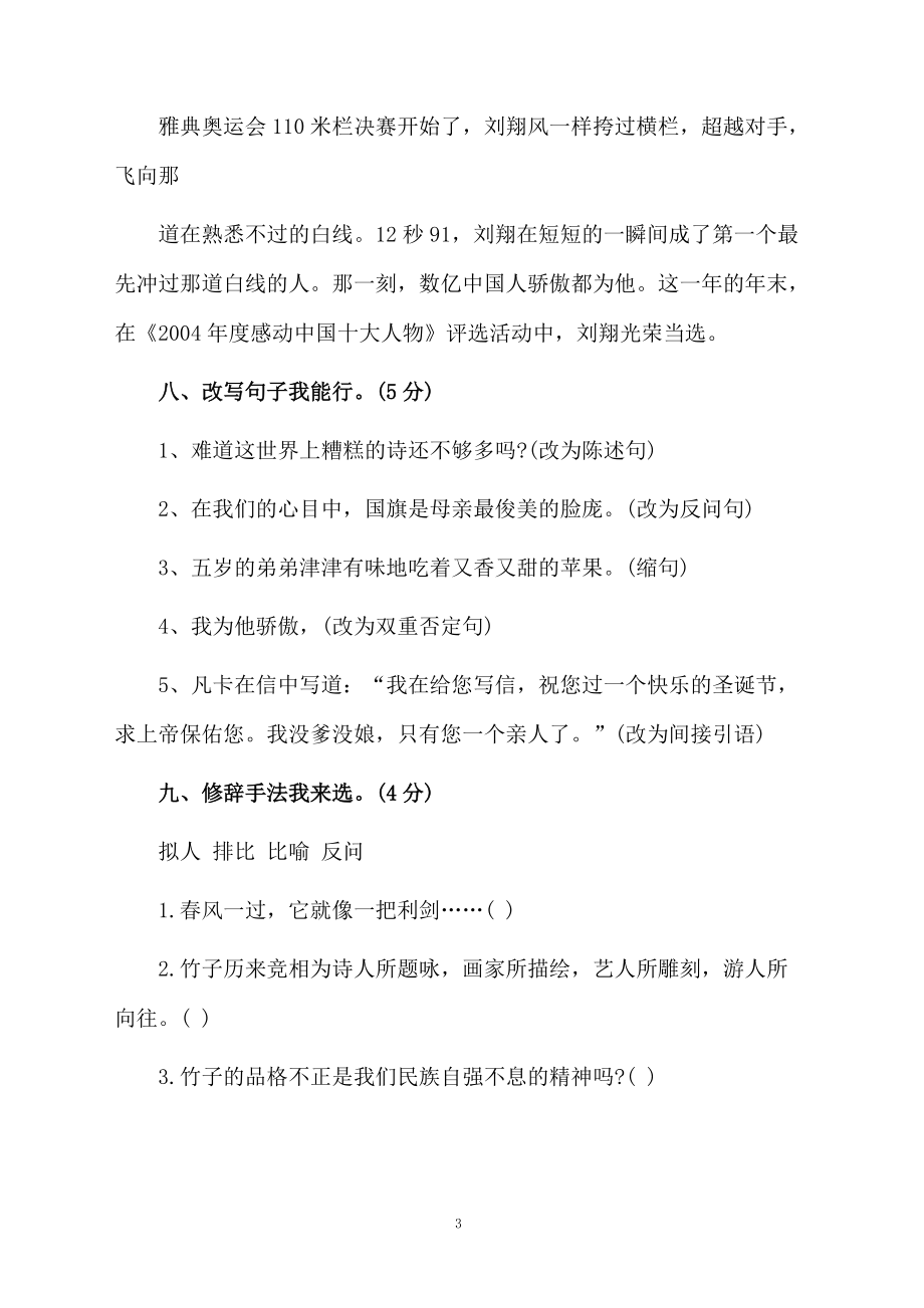 小升初语文模拟试题及答案的总结.docx_第3页