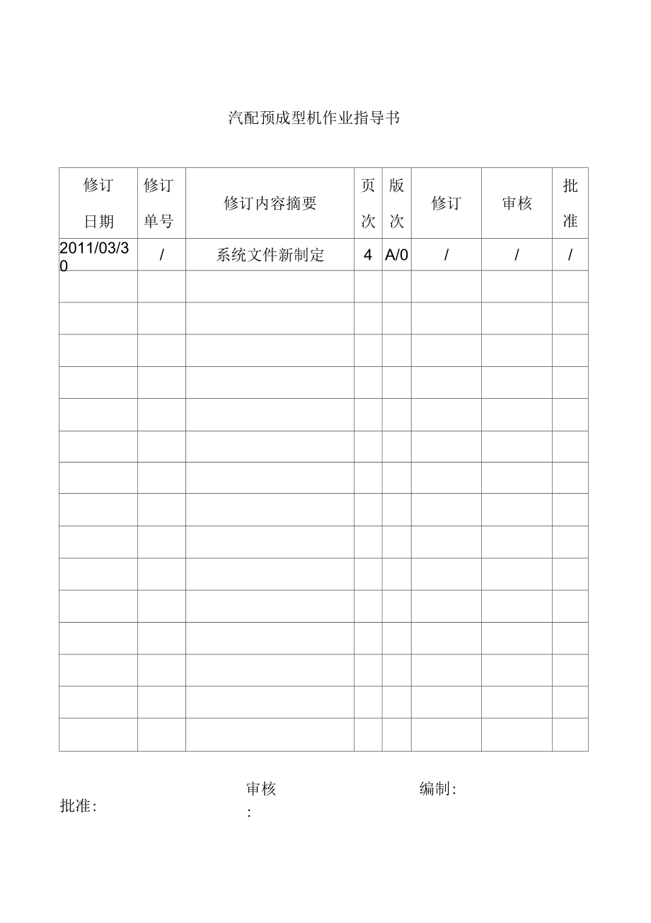 某公司汽配预成型机作业指导书.docx_第1页