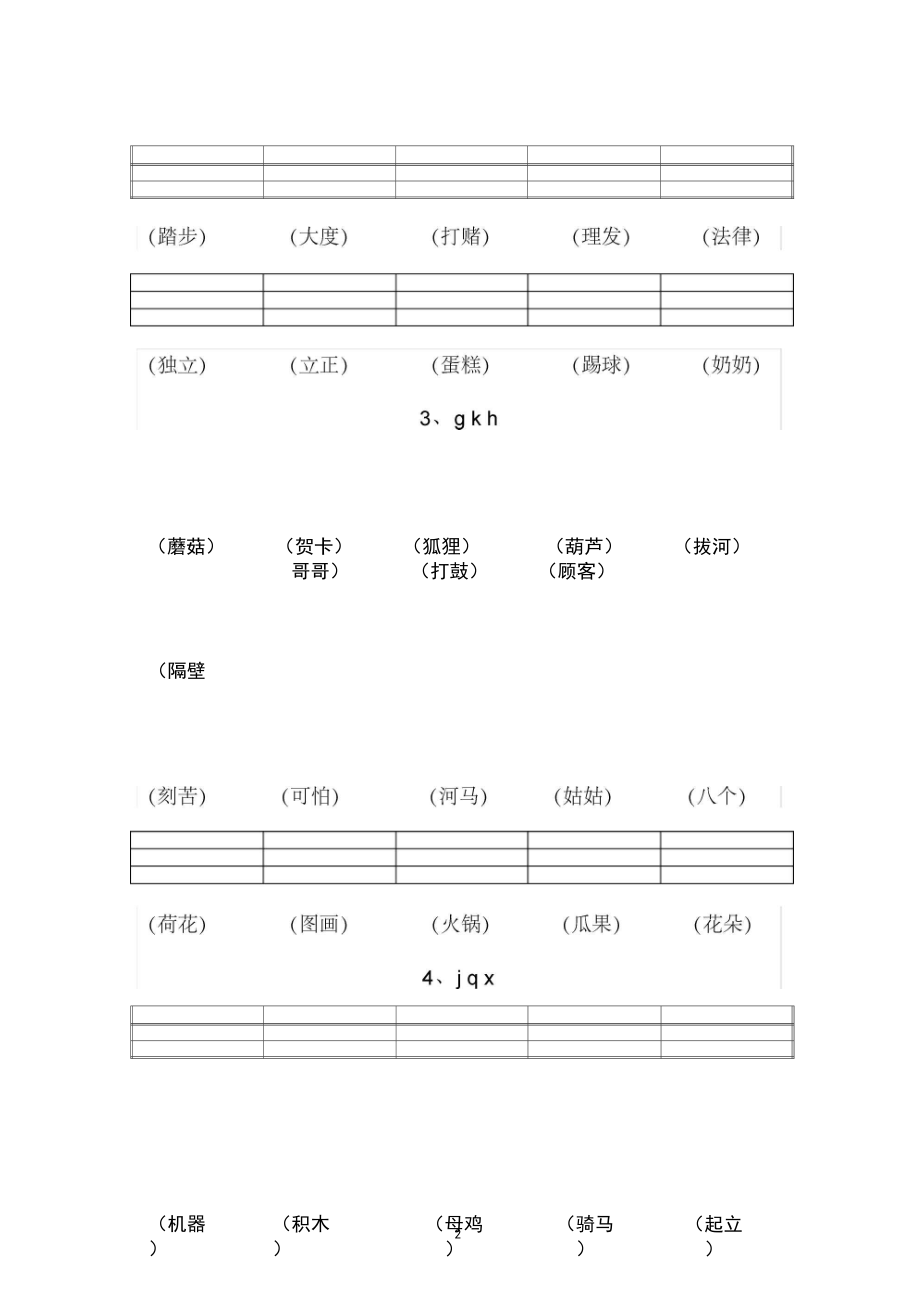 一年级拼音拼写练习词语及句子-副本.docx_第2页