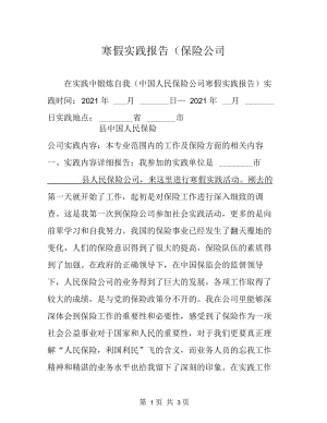 寒假实践报告保险公司.docx