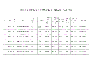 湖南途易国际旅行社有限公司以工代训人员补贴公示表.docx