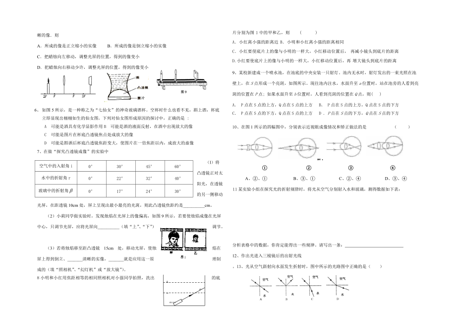 八年级物理上第四章光的折射复习教学案苏科版.doc_第2页