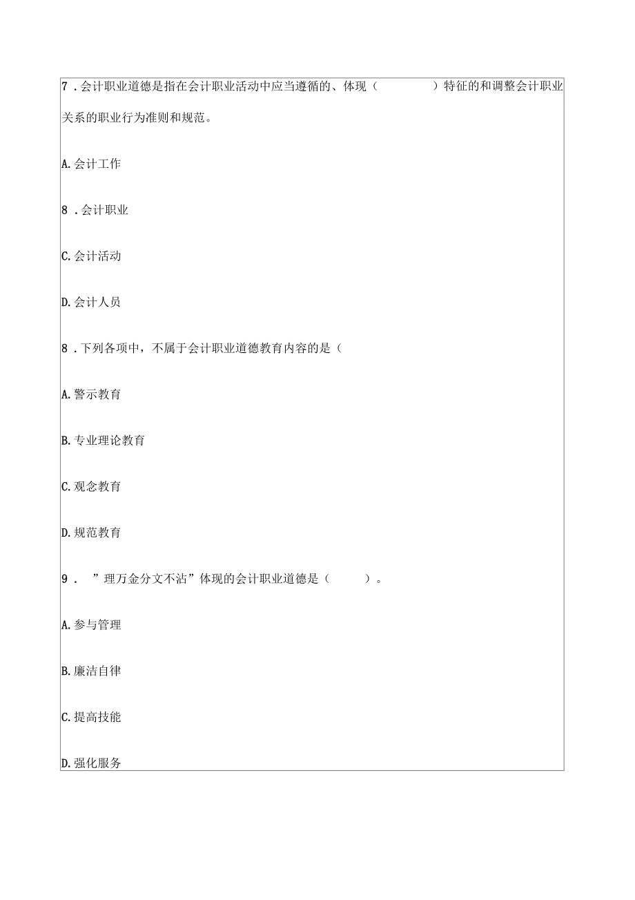 河南会计从业《财经法规》之会计职业道德试题精编.docx_第3页